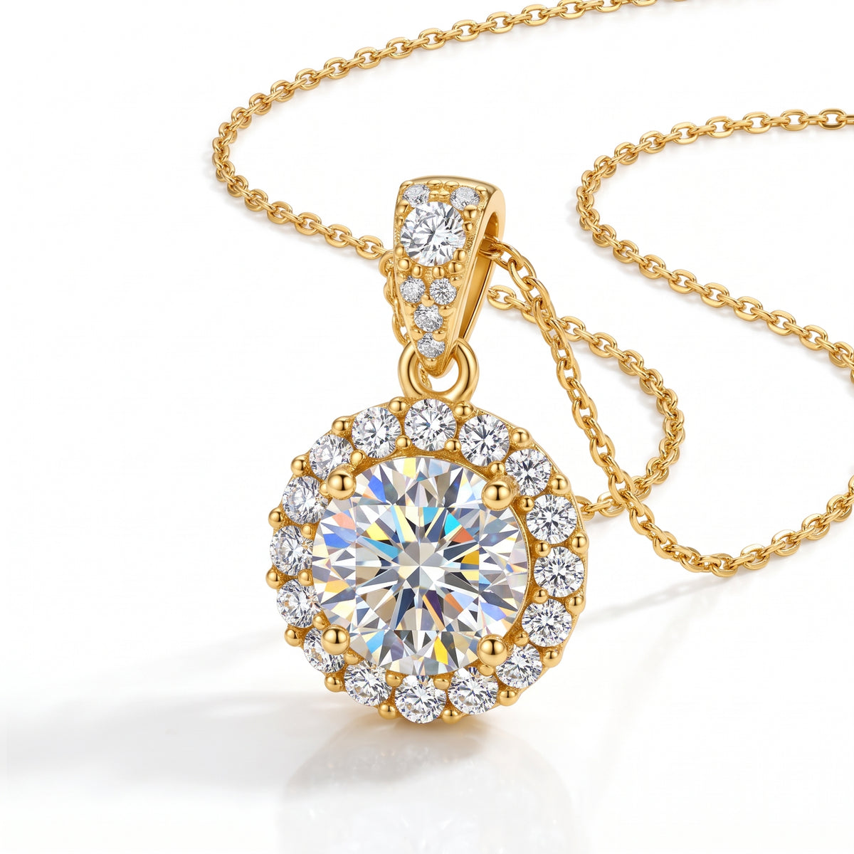Round Radiance Halo Pendant Necklace — alternate color or finish