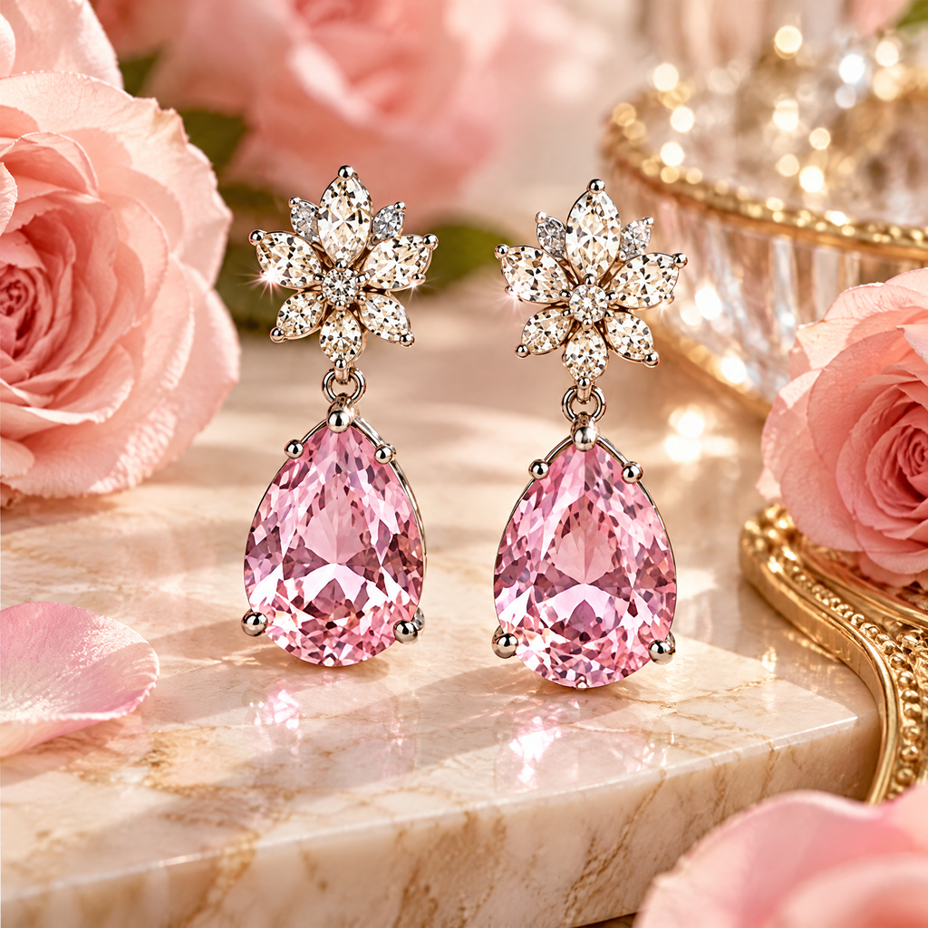 Blush Pink Blossom Teardrop Earrings — styling inspiration