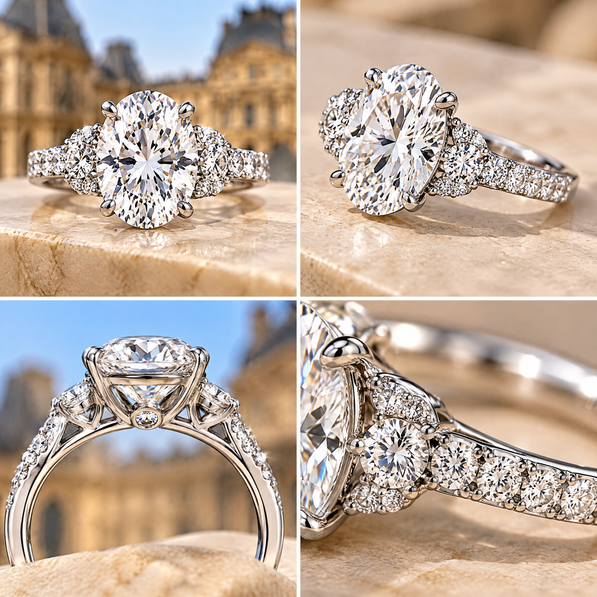 Oval Radiance Crystal-Look Ring — design details