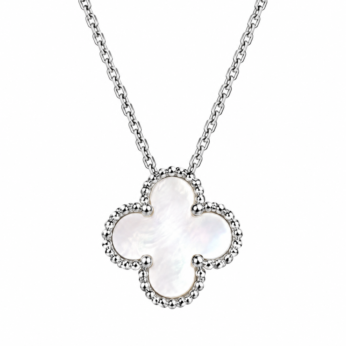 Ivory Clover Charm Necklace — product view