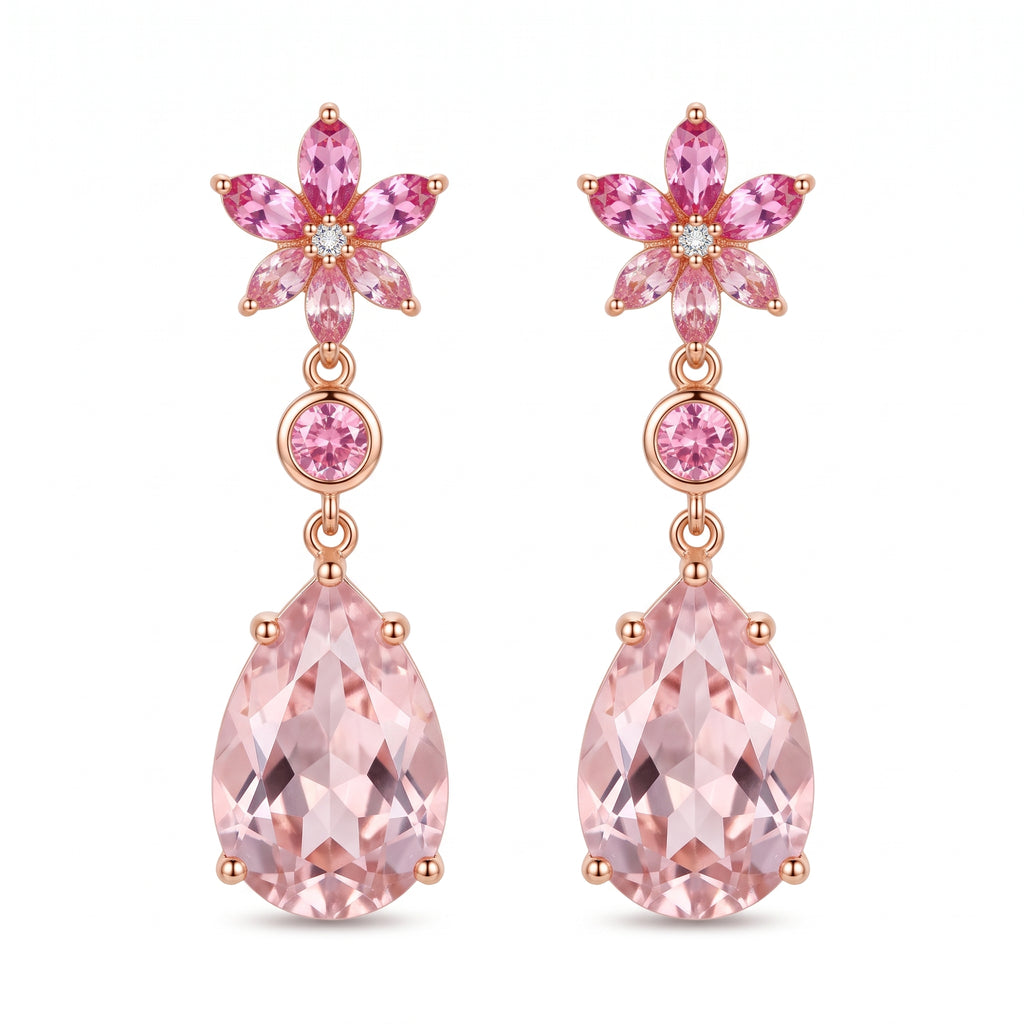 Crystal Blossom Teardrop Earrings — alternate color or finish