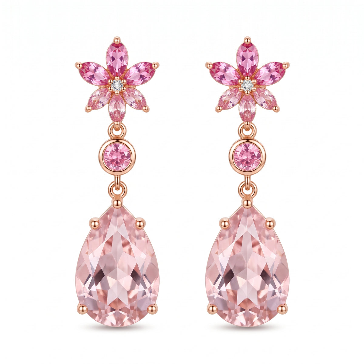 Crystal Blossom Teardrop Earrings — alternate color or finish