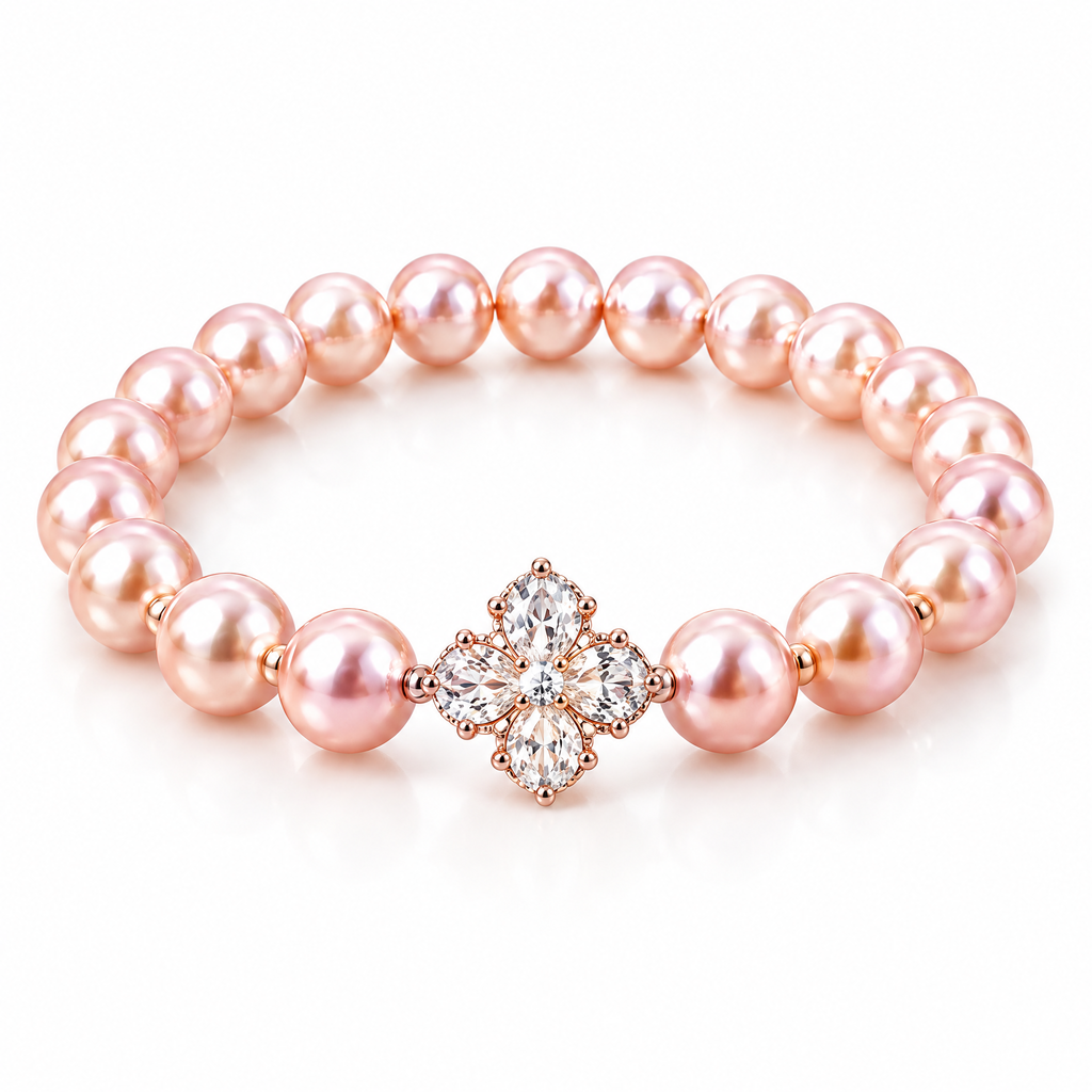 Pearl-Look Floral Charm Bracelet — alternate color or finish
