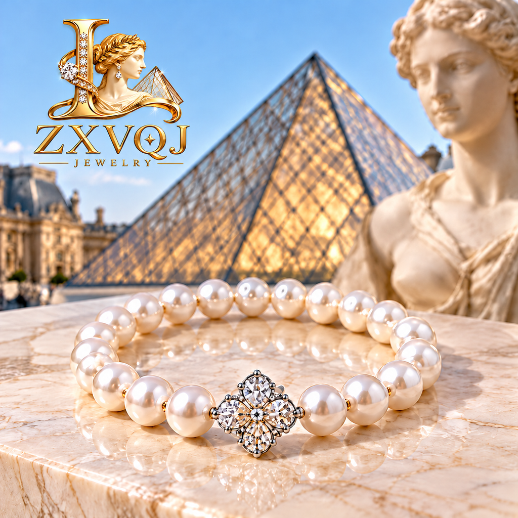 Pearl-Look Floral Charm Bracelet — main image